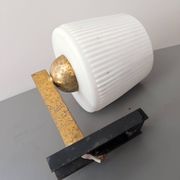 Wall lamp metal and opaline modernist design 50 60 style Arlus Lunel