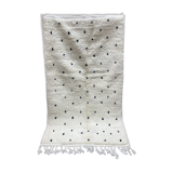 White carpet with black dots 115x195cm