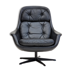 fauteuil années 1970 design danois par H.W.Klein cuir, original très bon état