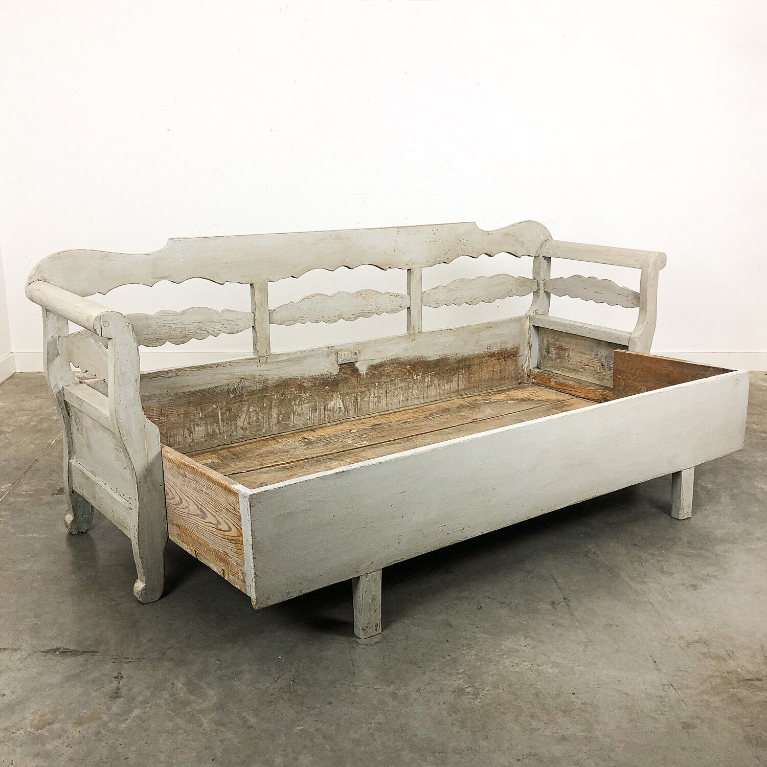 Swedish antique painted wooden sofa 19th century