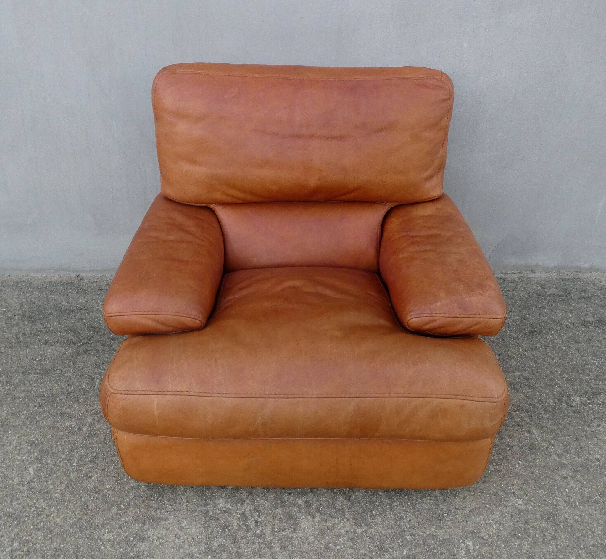Fauteuil cuir DUVIVIER vintage loft