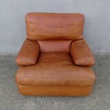Vintage loft leather armchair DUVIVIER