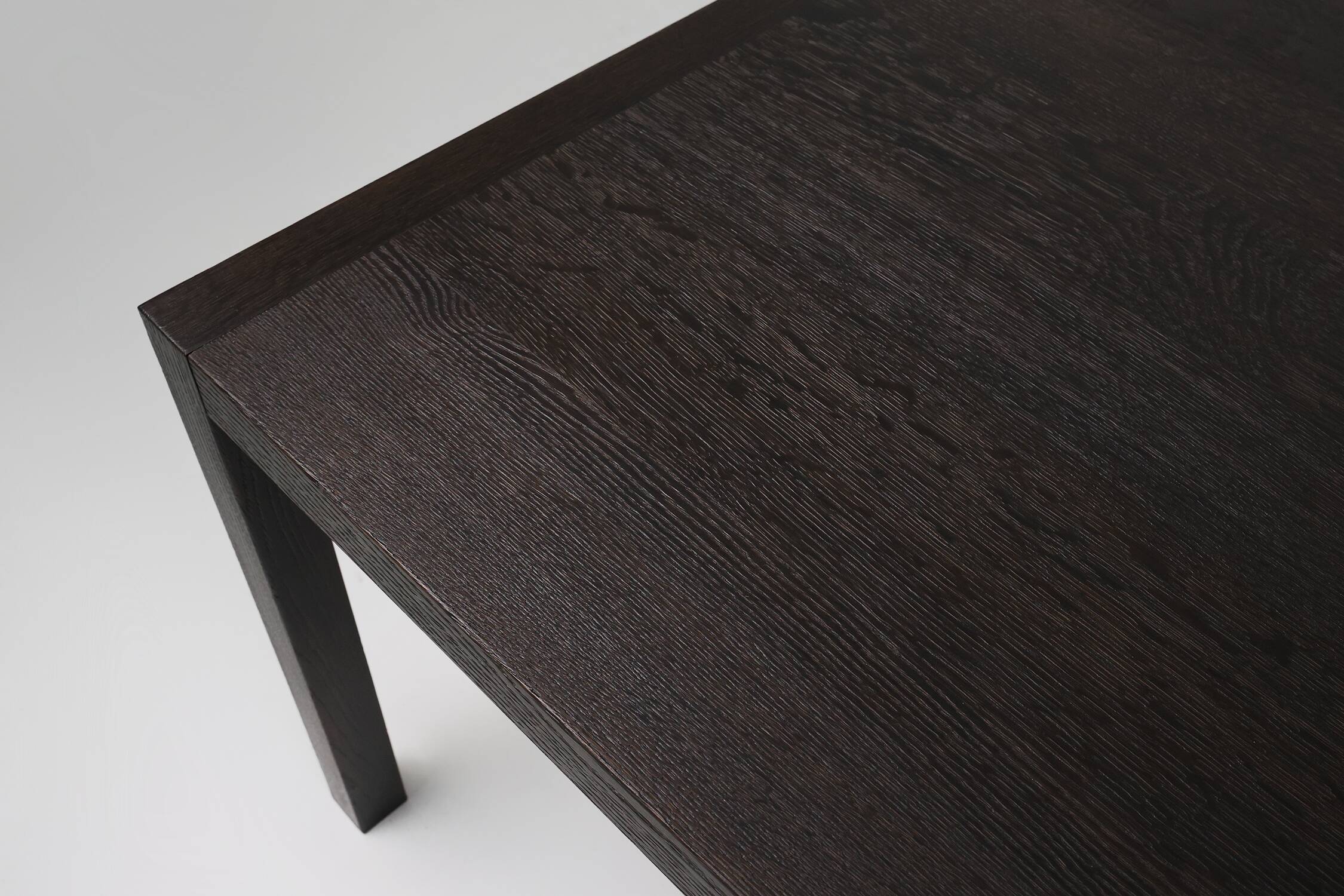 Large Vintage dinner table in blackened oak, Belgium ca. 1980