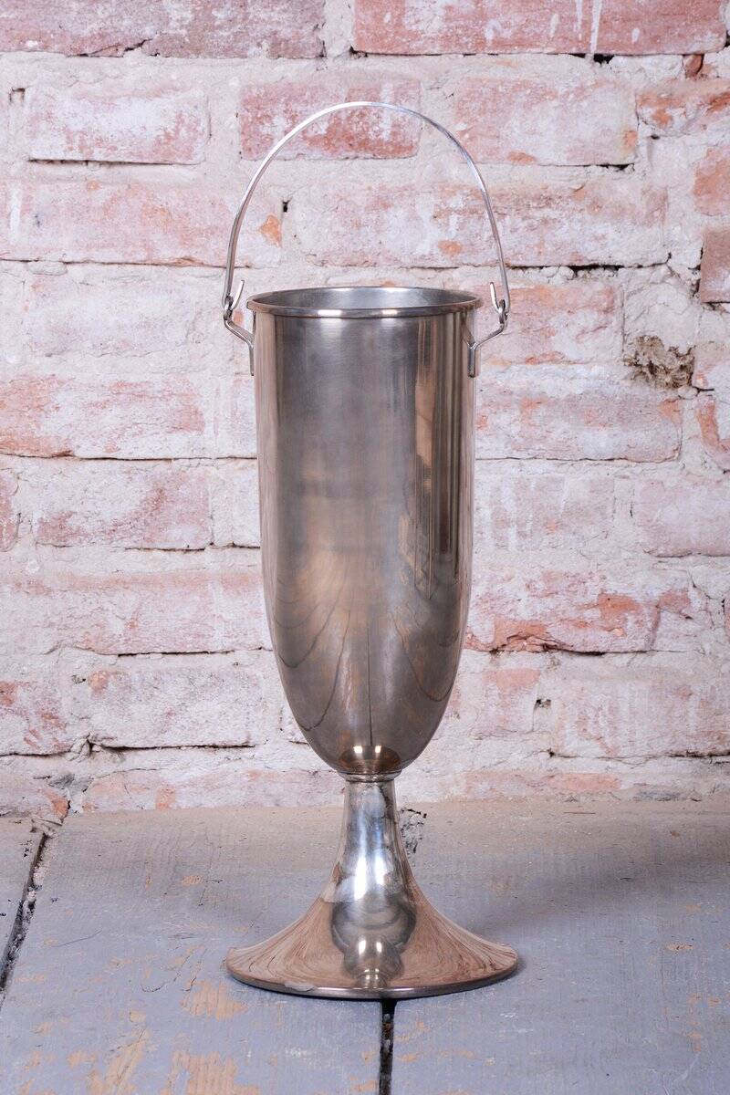 Art Deco Standing Champagne Cooler in Silver-Plated Metal, France, 1920s