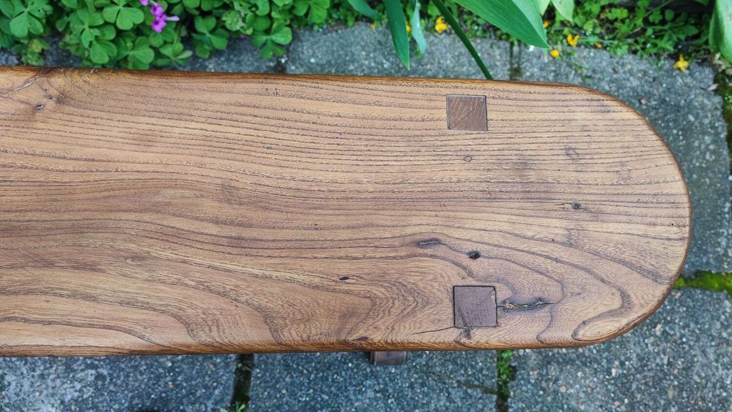 Antique elm bench