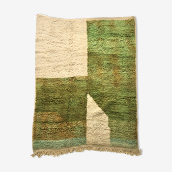 Tapis berbère marocain Boujaad degradé de vert 2,29x1,79m