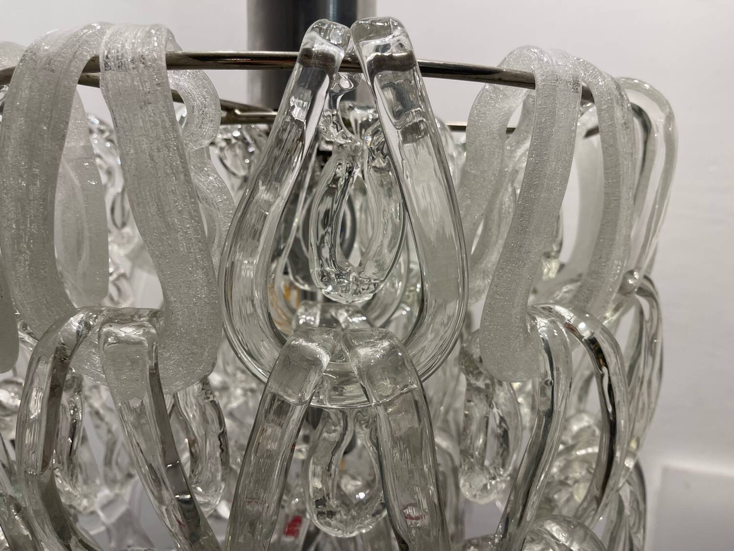 Grand lustre Murano Giogali Link par Mangiarotti Angelo 1970