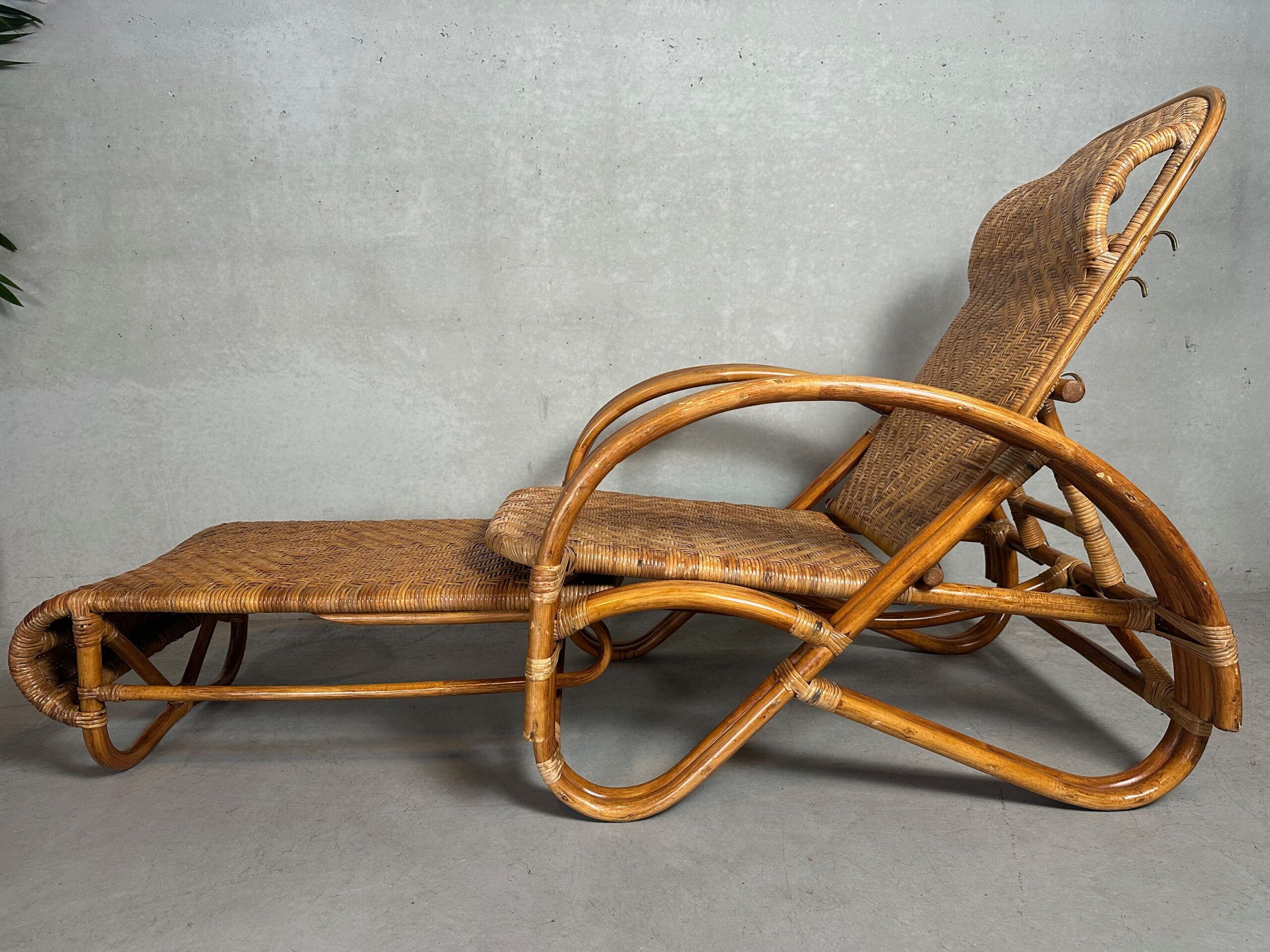 Chaise longue vintage – Rattan