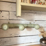 Antique coat hook, cerused green celadon