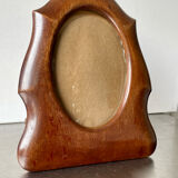 Antique  art deco mahogany wooden frame measurements 21.5 cm x 17 cm  convex glass