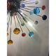 Contemporary Multicolor “Star” Glass Sputnik Gold Chandelier