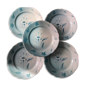 Lot de 5 assiettes plates Luneville