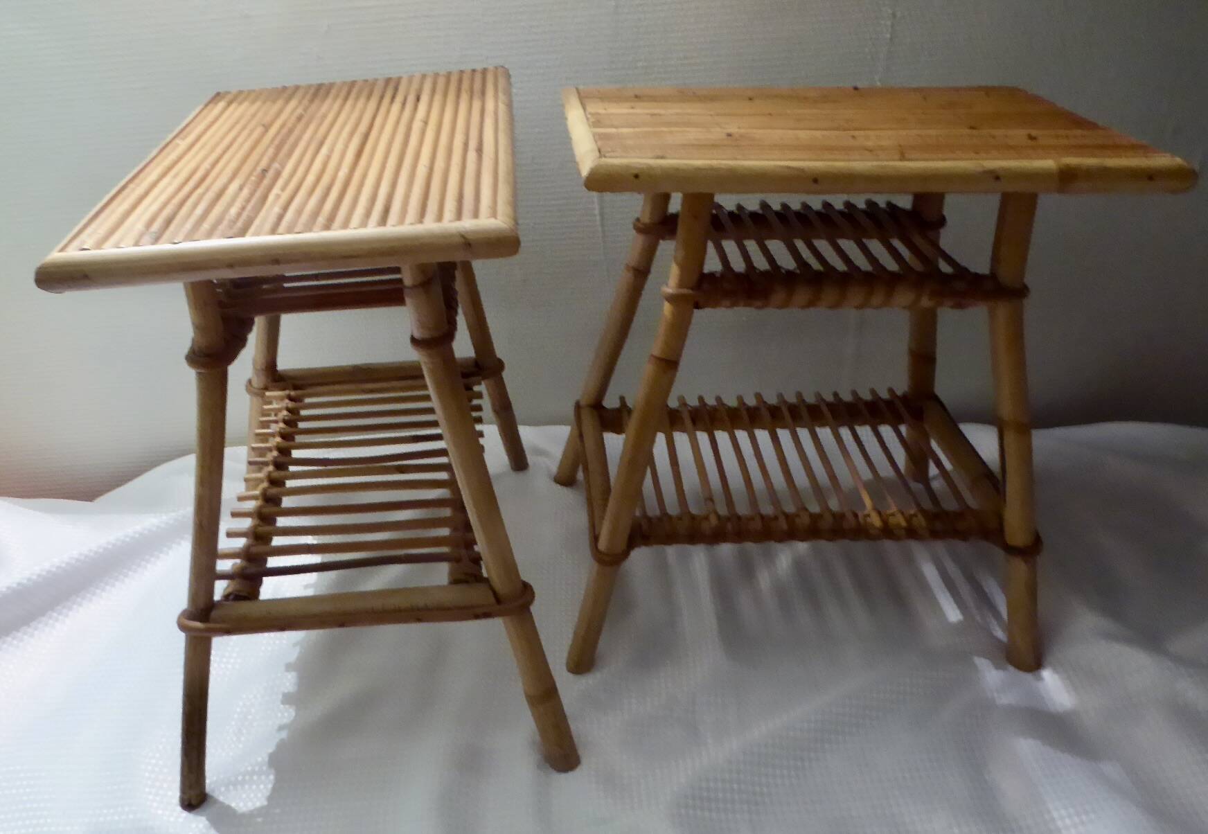 Rattan bedside tables from the 60s / 70s