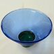 Bol Coupe Verre "Kairo" Lena Hansson - Hadeland Norvège Bleu & Vert 1980