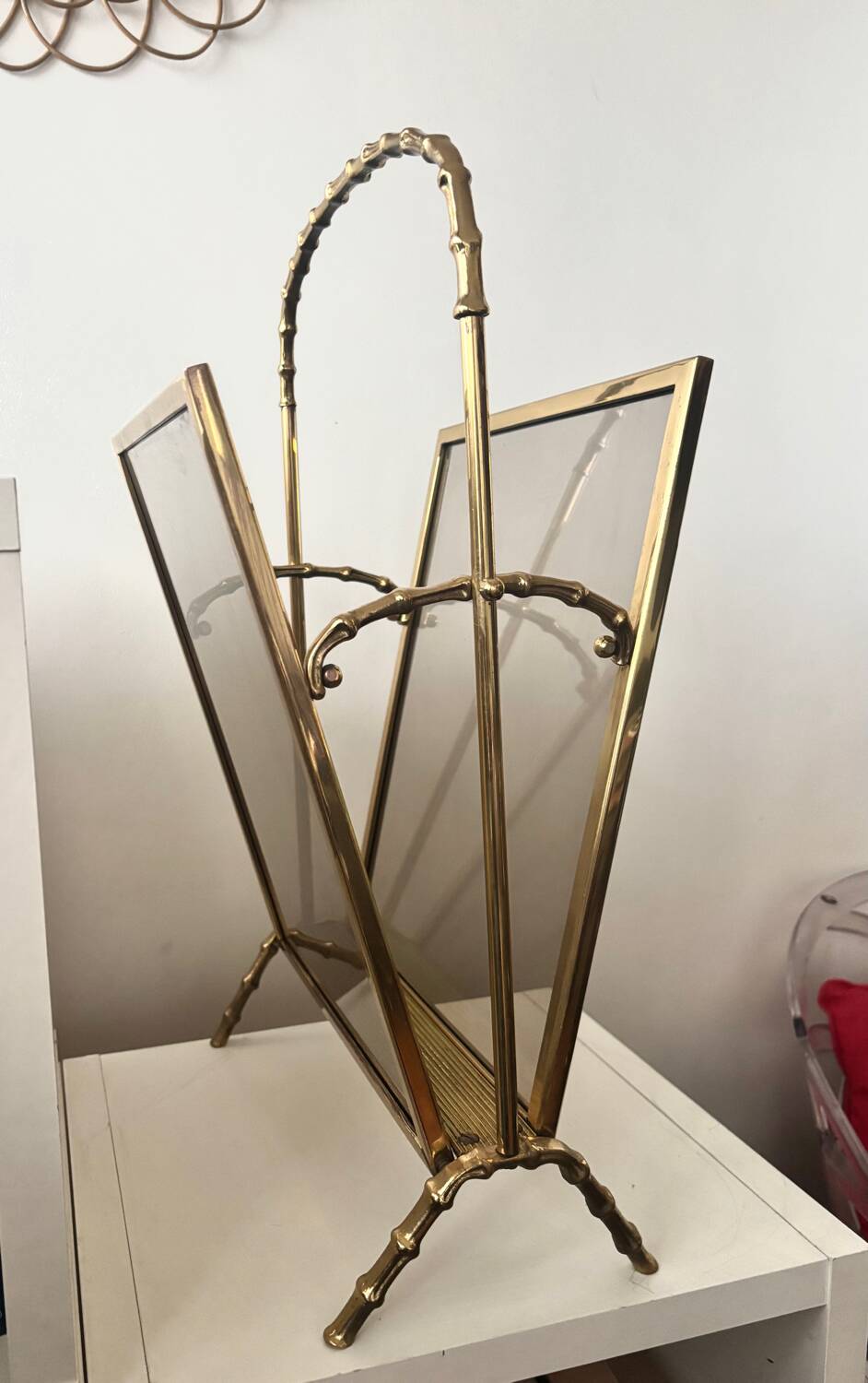 Gold-plated brass magazine rack Maison Baguès