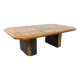 Vintage Brutalist Stone and Oak Coffee Table from the 70s 80s