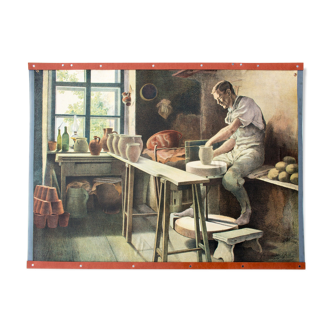 Displays educational work of 1929 ceramics