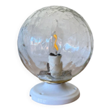 Ceiling light or wall light with cracked glass globe, 15 cm, porcelain rose.