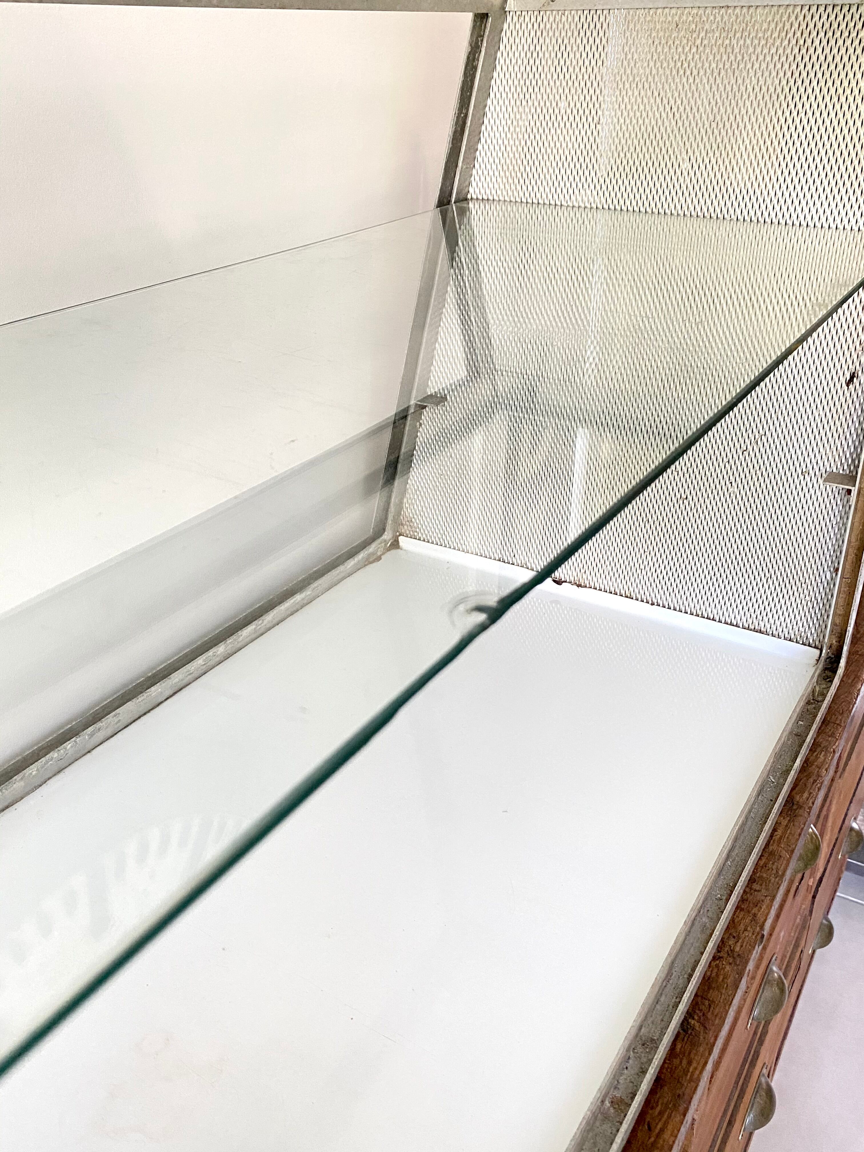 Old stainless steel window