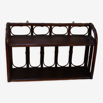 Etagère murale en rotin 2 tablettes