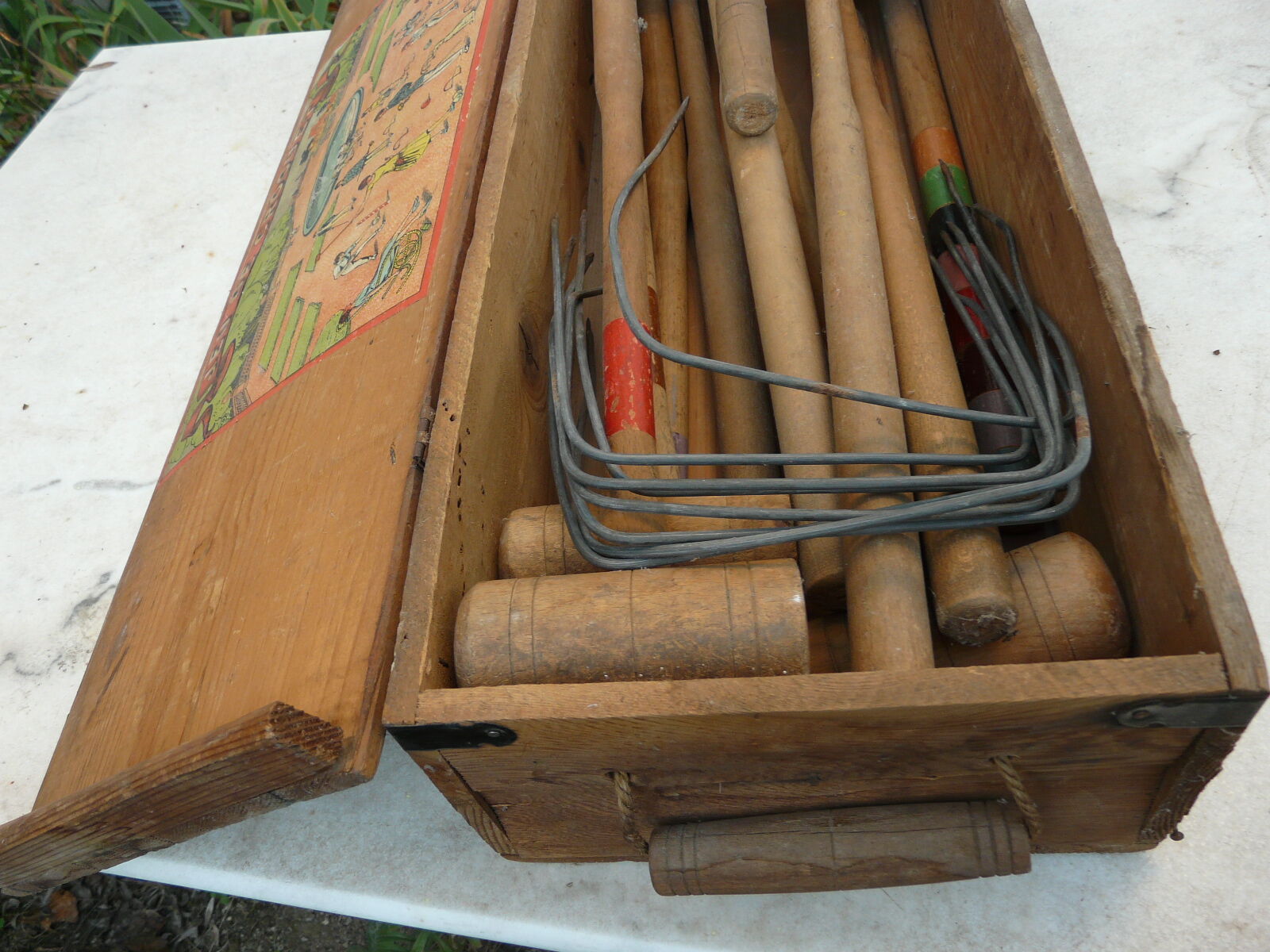 Wooden garden croquet set in its DF brand box