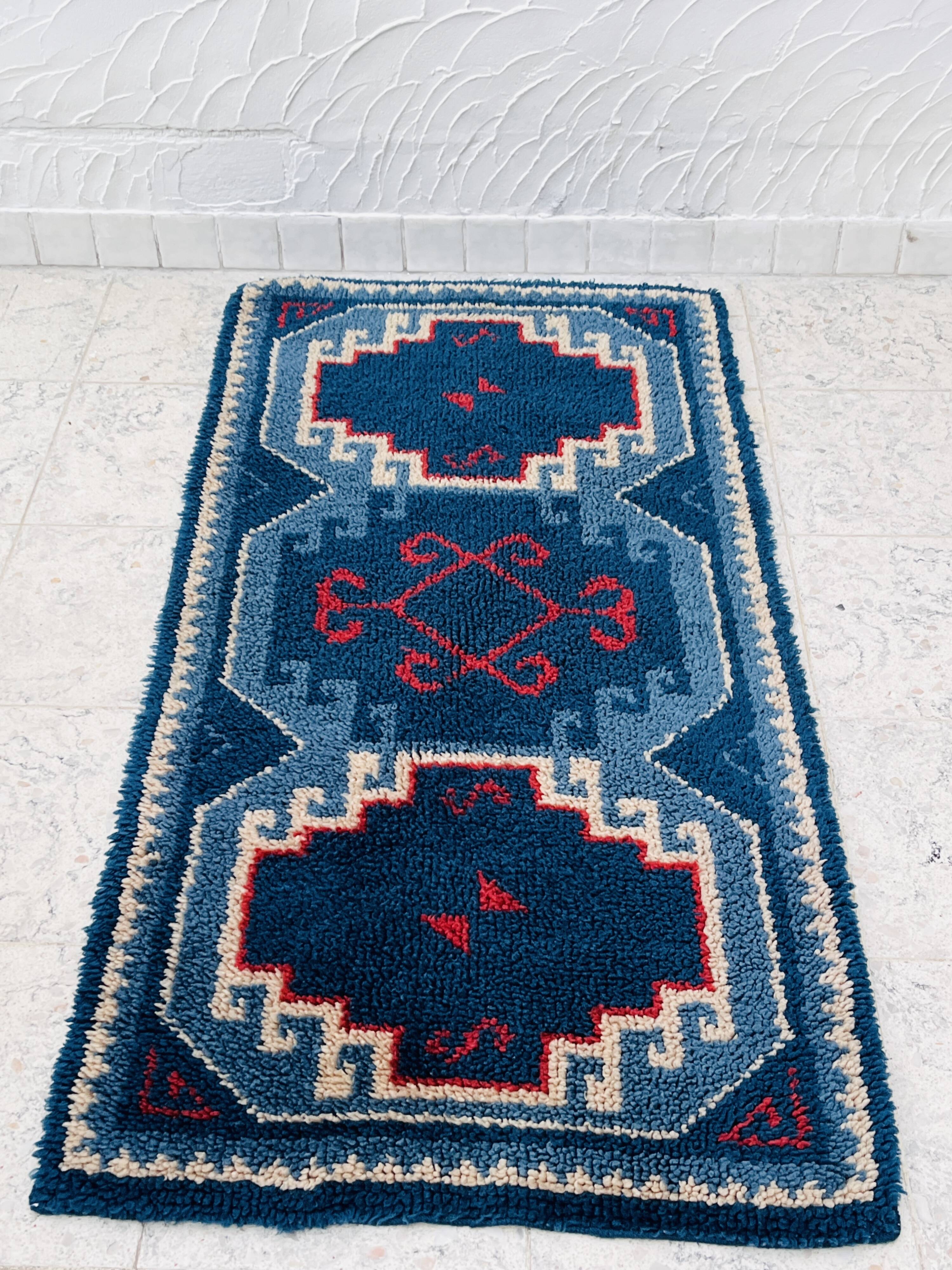 Tapis vintage Bleu