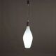 Vintage opaline glass and teak suspension, Italy, 1960s.