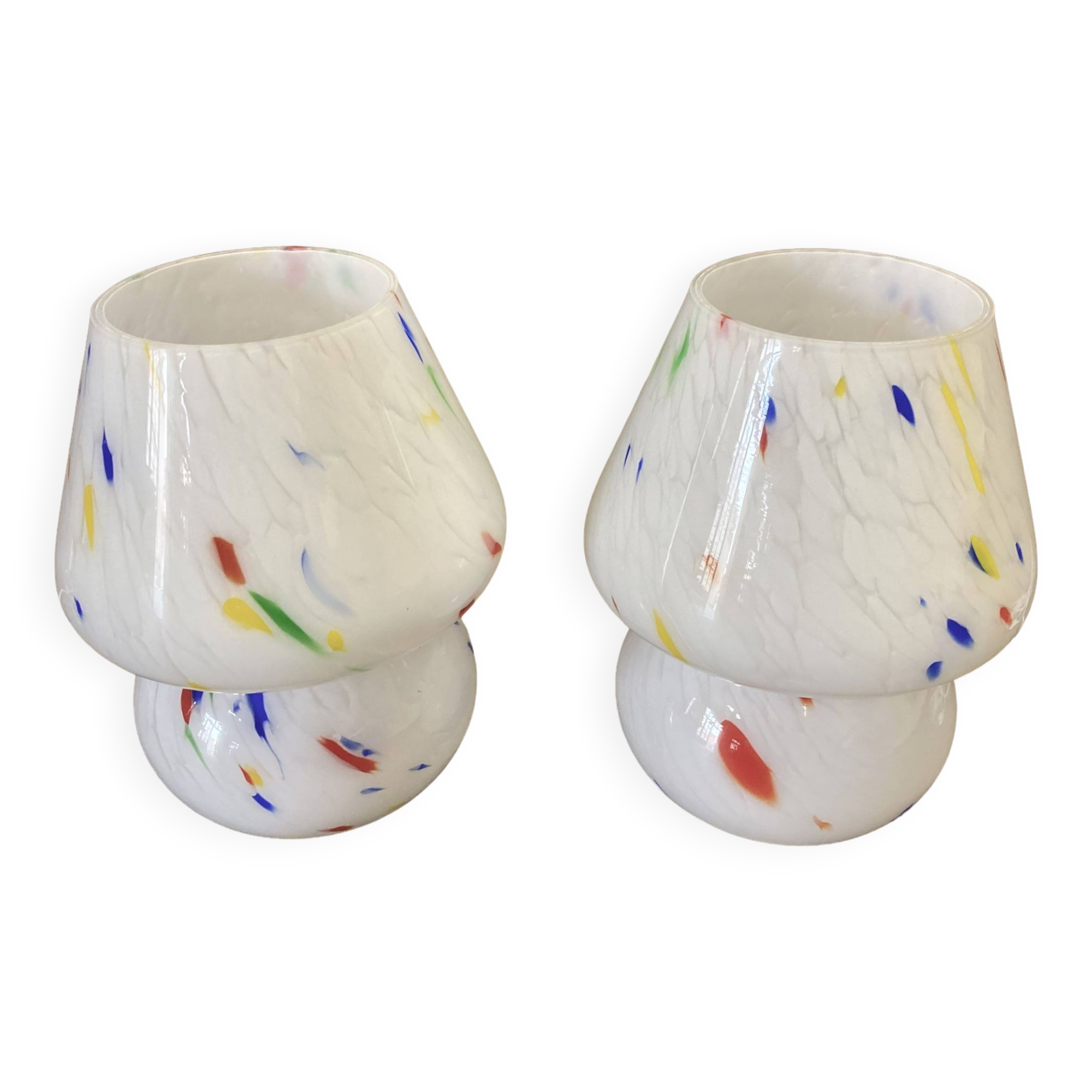 Paire de lampes Design verre coloré.