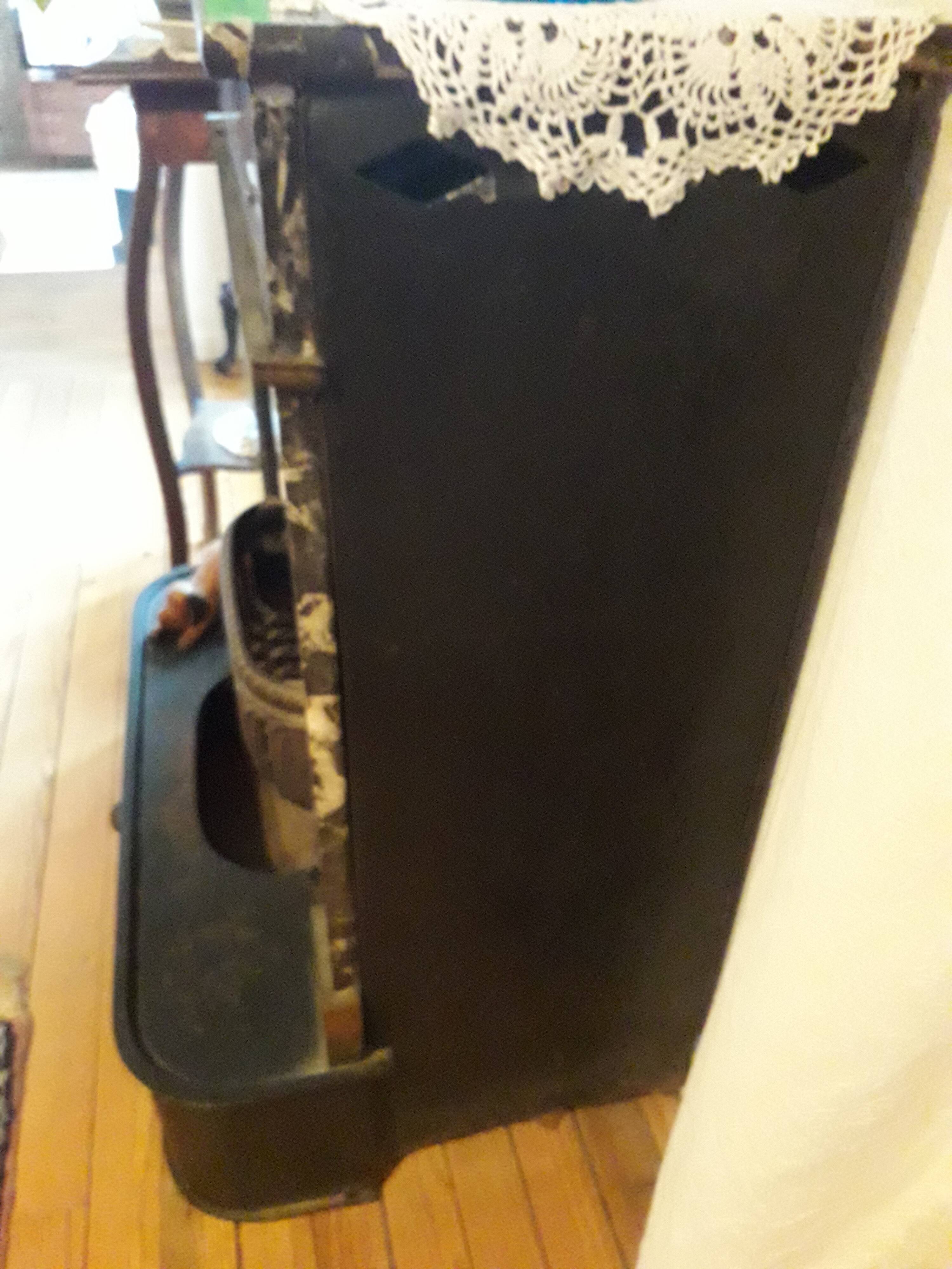 Old black marble fireplace