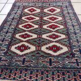 Handmade vintage rug Uzbek Bukhara 56cm x 83cm 1970s