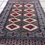 Handmade vintage rug Uzbek Bukhara 56cm x 83cm 1970s