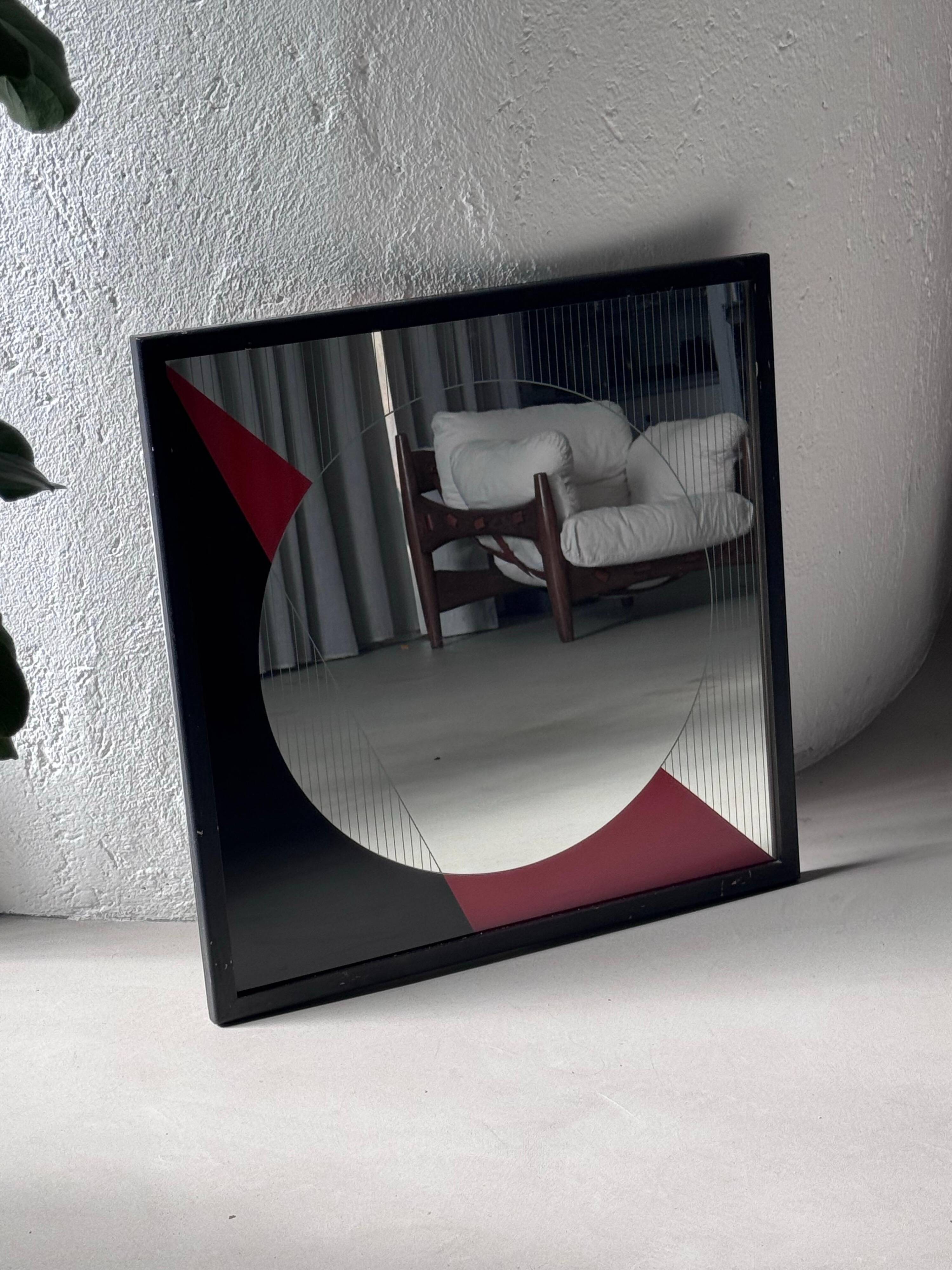 Eugenio Carmi Art Mirror 1970's Italian Decorative