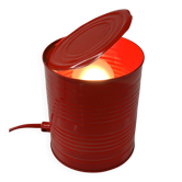 Vintage Red Tin Can Lamp, Ad Van Berlo, Vrieland Design, 1980s