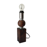 Wood and chrome standing lamp