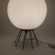 Large opaline globe aluminum metal lamp