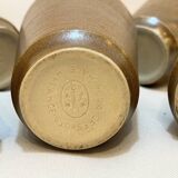 Set de 6 verre gobelets Digouin en grès beige marron