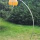 Arco telescopic design floor lamp from the 70s, marble base, chrome rod, plastic lampshade