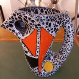 Vallauris zoomorphic pitcher signed Le Vaucour circa 1950,