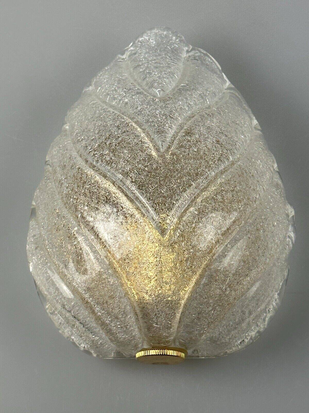 60s 70s Wall Sconce Wall Lamp Glass Brass Leaf Space Age Design