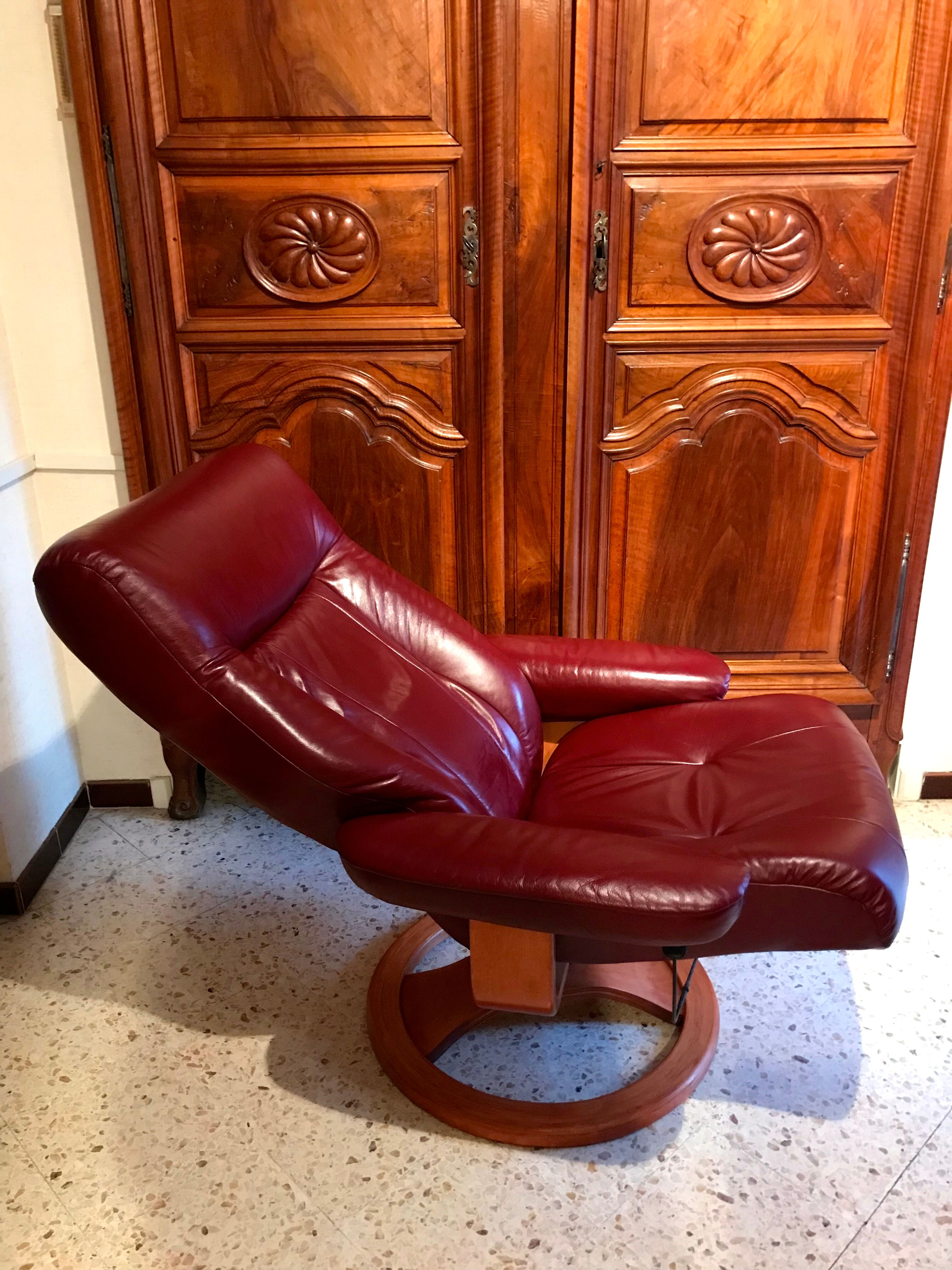 Scandinavian reclining relax armchair in Anderssons leather