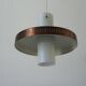 Glass ceiling light with a copper-coloured metal frame, 1960s, Germany.