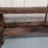 2m40 - Large old wooden workbench - vice - valet