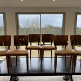 Set of 6 Art Deco elm burl chairs – 1930s – Excellent condition