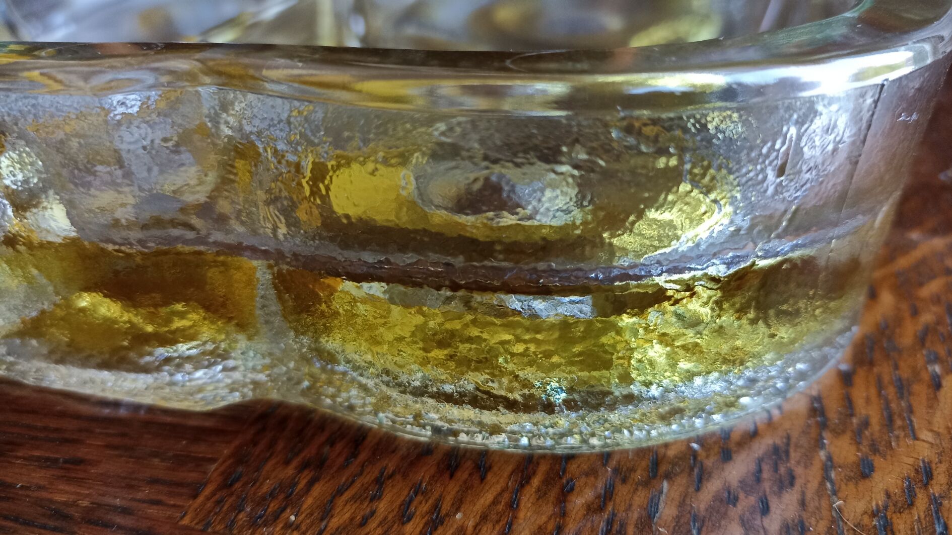 Dish with presentation compartments Walther kristallglass yellow