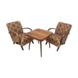 Set of 2 armchairs H 410 Halabala and coffee table for UP Závody, Czechoslovakia