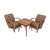 Set of 2 armchairs H 410 Halabala and coffee table for UP Závody, Czechoslovakia