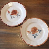 Set of 6 flat plates Sarreguemines Digoin