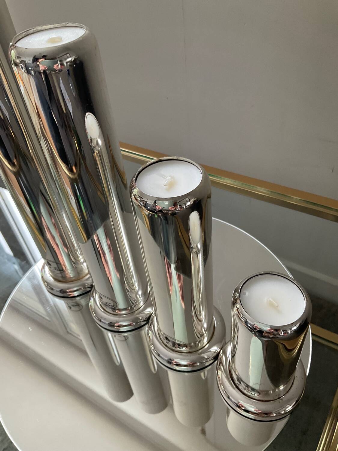 Series 4 HRW Fink Germany candlesticks from the 70s in silver metal