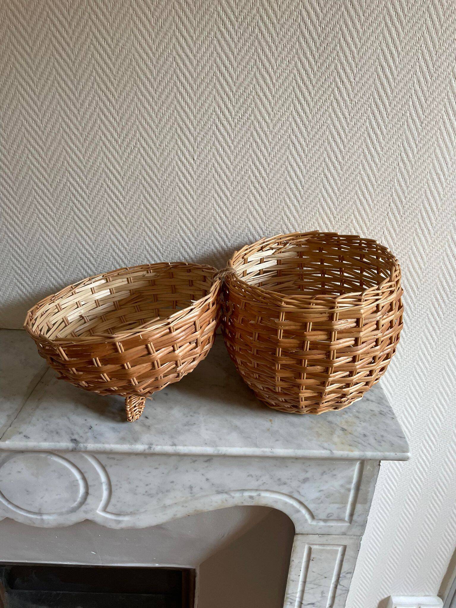 Small wicker basket sculpture