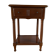 Nightstand, vintage side table with a drawer and a low shelf in solid wood